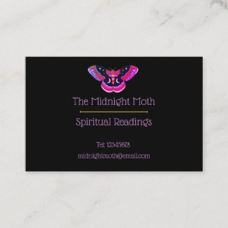 Black Vintage Tattoo Style Moth Art Business Card
