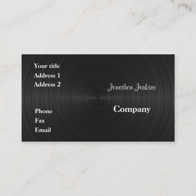 Black vinyl business card (Front)