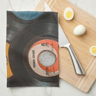 Black Vinyl Classic Records Tea Towel