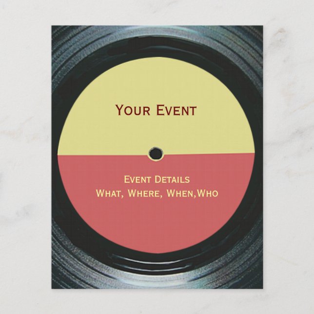 Black Vinyl Music Record Label Event Flyer (Front)