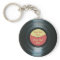Black Vinyl Music Red and Yellow Record Keyring