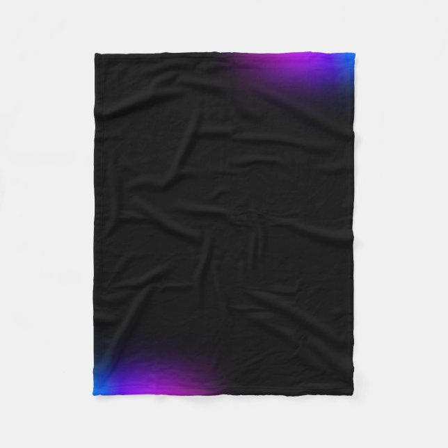 Black Violet Gradient Glow Fleece Blanket (Front)