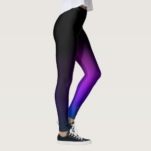 Black Violet Gradient Glow Leggings