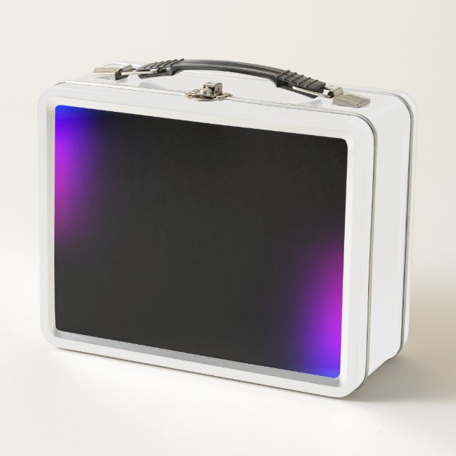 Black Violet Gradient Glow Metal Lunch Box (Front)