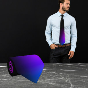 Black Violet Gradient Glow Tie