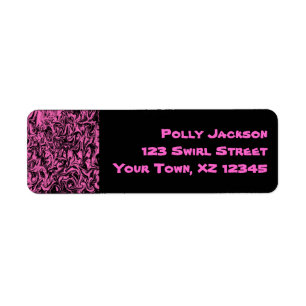 Black & Violet Swirl Return Address Label