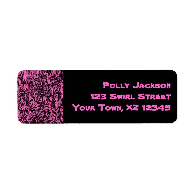 Black & Violet Swirl Return Address Label (Front)