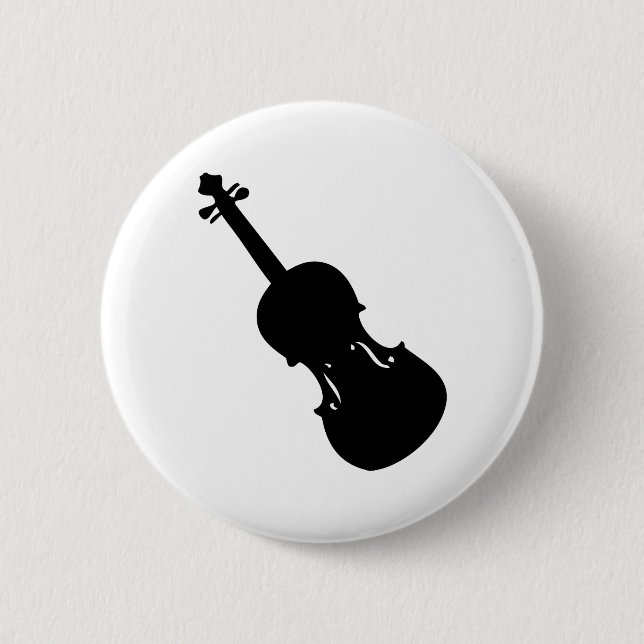 black violin icon 6 cm round badge (Front)