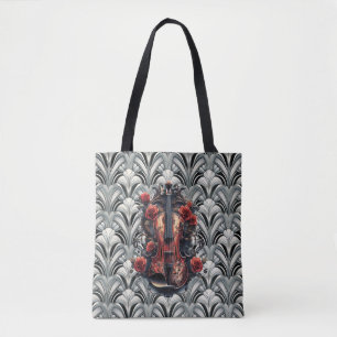 Black Violin in Art Deco GMajor \Shoulder Tote