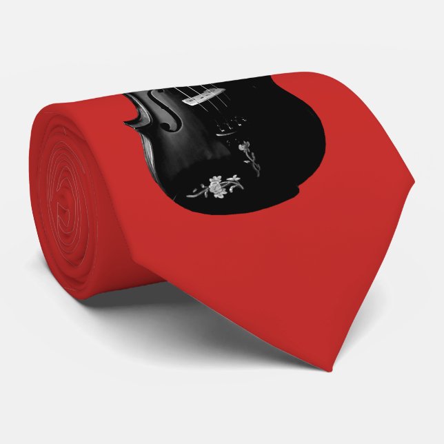 BLACK VIOLIN-TIE-ON BRUSHED  RED CHERRY TIE (Rolled)