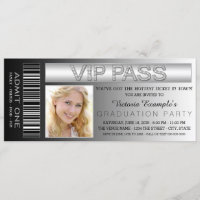 Black VIP Pass Admission Ticket Graduation Party