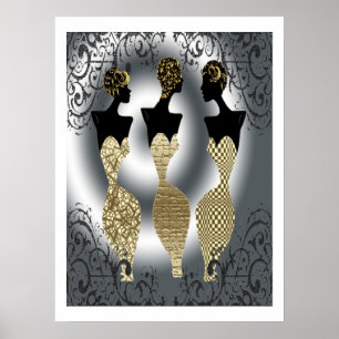 Black Vogue In Gold Poster