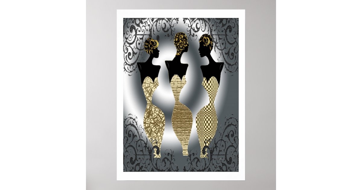 Black Vogue In Gold Poster | Zazzle