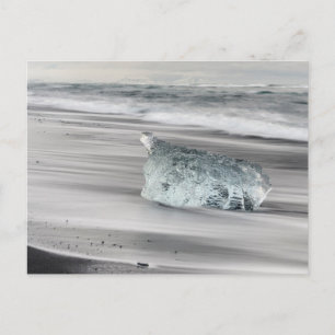 Black Volcanic Beach   Vatnajokull National Park Postcard