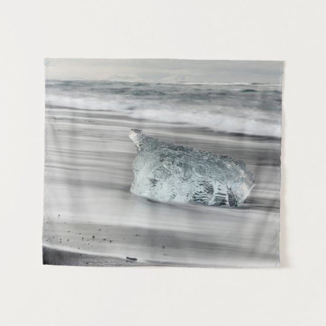 Black Volcanic Beach | Vatnajokull National Park Tapestry (Front (Horizontal))