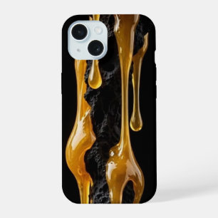 Black Volcanic Rock Gold iPhone Case