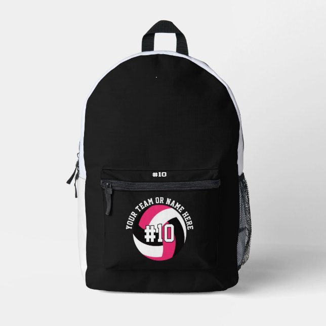 Black Volleyball Backpack Player Team Teen Girls (Front)