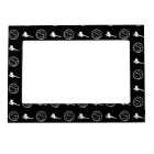 Black Volleyball Pattern Magnetic Picture Frame