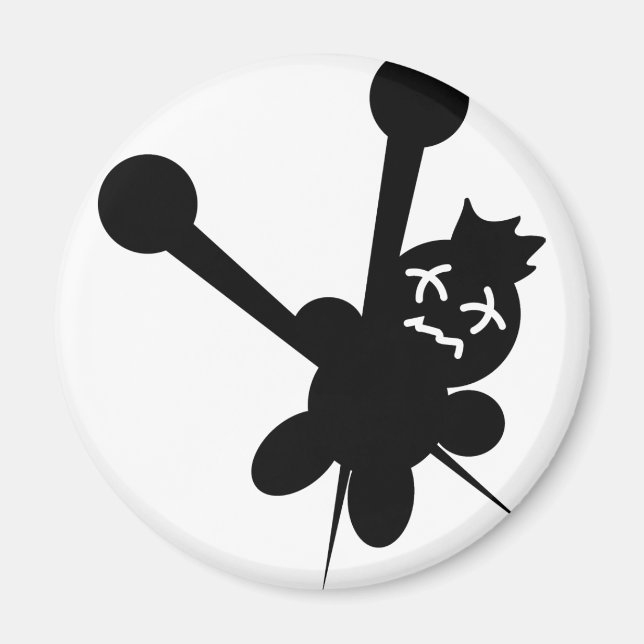 black voodoo doll needles torture magnet (Front)