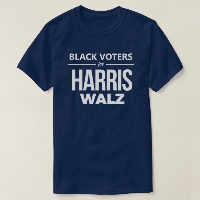 Black Voters for Harris Walz T-Shirt (Design Front)