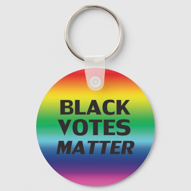 "Black Votes Matter" pride lgbtq lgbt rainbow Key Ring (Front)