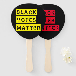 Black Votes Matter Stencil Custom Colors Hand Fan