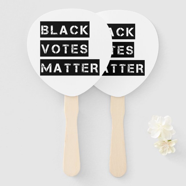 Black Votes Matter Stencil Custom Colours Hand Fan (Front and Back)