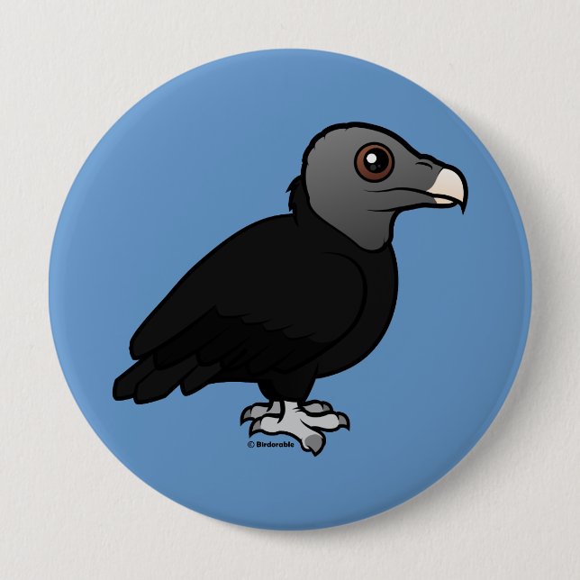 Black Vulture 10 Cm Round Badge (Front)