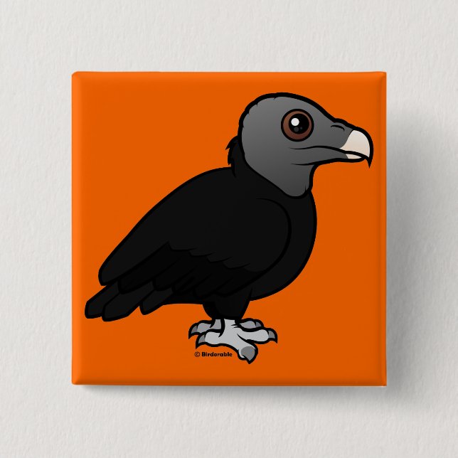 Black Vulture 15 Cm Square Badge (Front)