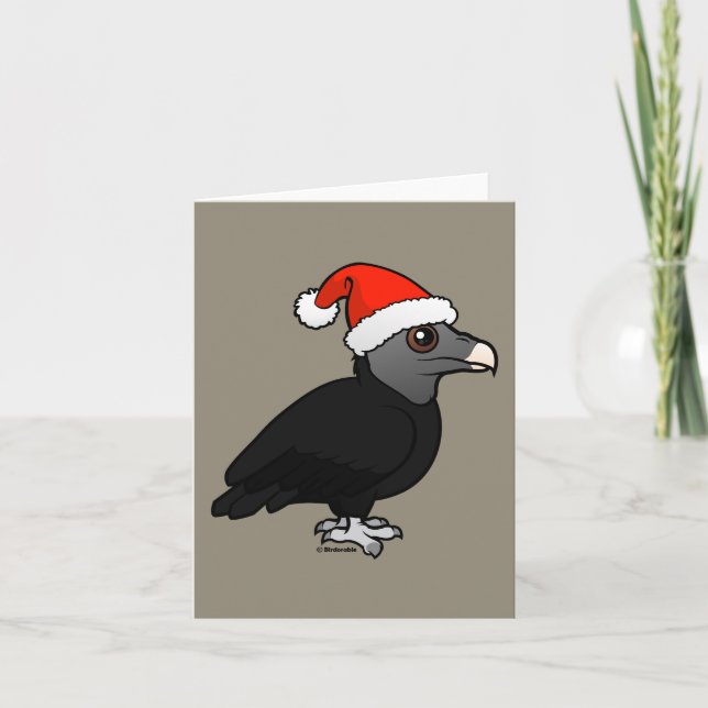 Black Vulture Santa Holiday Card (Front)