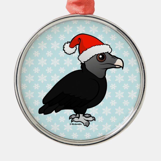 Black Vulture Santa Metal Tree Decoration (Front)