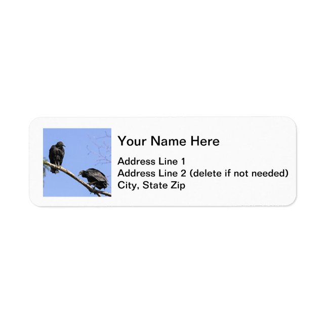 Black Vultures Return Address Label (Front)