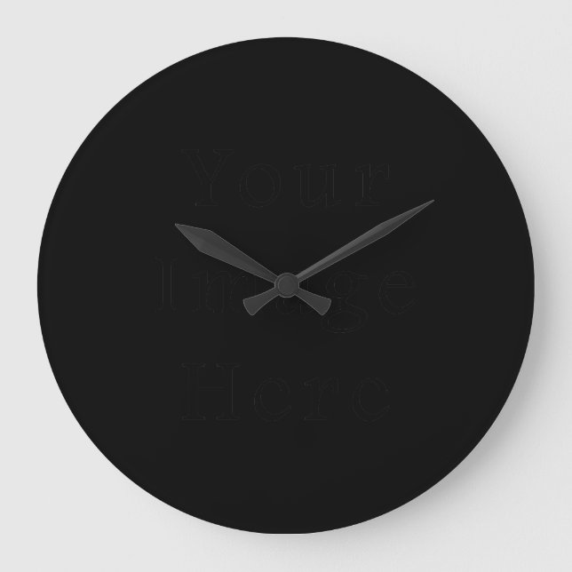 Black Wall Clocks Large Customised Clock Template (Front)