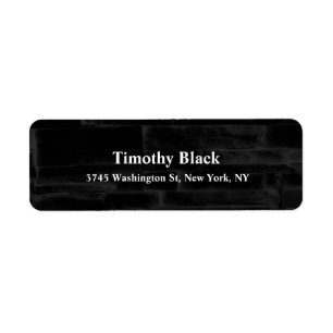 Black Wall Elegant Plain Modern Style Minimalist Return Address Label