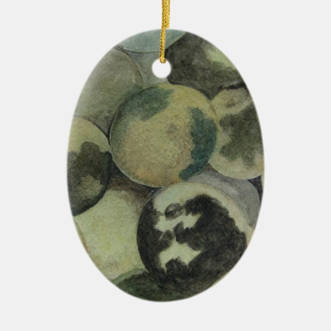 Black Walnuts Ceramic Ornament (Front)