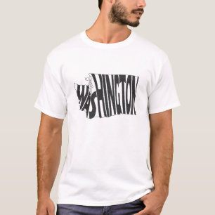 Black Washington State Name Word Art Men’s T-Shirt