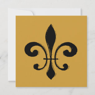 Black Washout Fleur De Lis