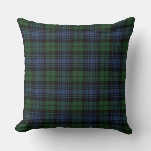 Black Watch Ancient Original Scottish Tartan Throw Cushion (Front)