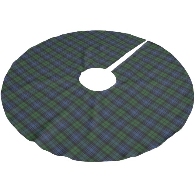 Black Watch Ancient Scottish Tartan Brushed Polyester Tree Skirt (Angled)