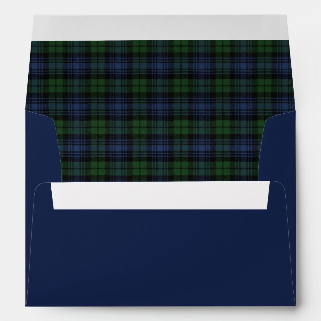Black Watch Ancient Scottish Tartan Envelope (Back (Bottom))