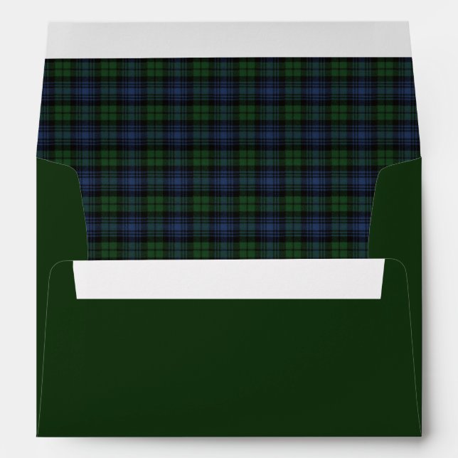 Black Watch Ancient Scottish Tartan Envelope (Back (Bottom))