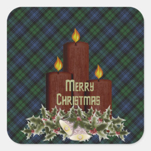 Black Watch Ancient Scottish Tartan Square Sticker