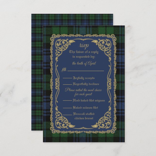 Black Watch Ancient Tartan Response Card (Front/Back)