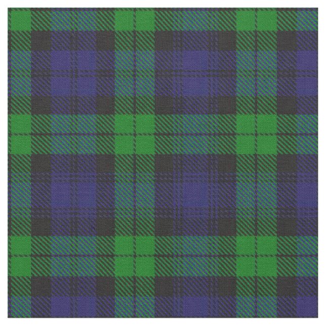 Black Watch Campbell Tartan Fabric (Close Up)
