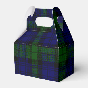 Black Watch clan tartan blue green plaid Favour Box