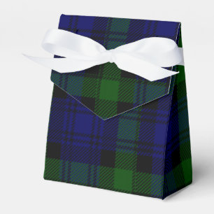 Black Watch clan tartan blue green plaid Favour Box