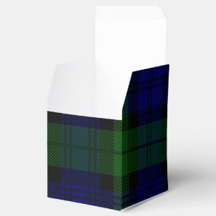 Black Watch clan tartan blue green plaid Favour Box