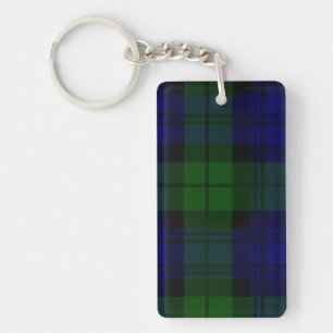 Black Watch clan tartan blue green plaid Key Ring
