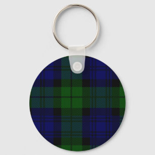 Black Watch clan tartan blue green plaid Key Ring