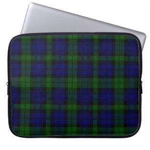 Black Watch clan tartan blue green plaid Laptop Sleeve